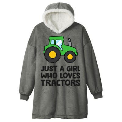 Just A Girl Who Loves Tractors Hooded Wearable Blanket