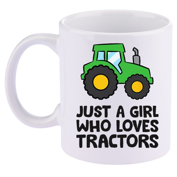 Just A Girl Who Loves Tractors 11oz C Handle Ceramic Mug