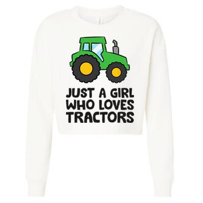 Just A Girl Who Loves Tractors Cropped Pullover Crew