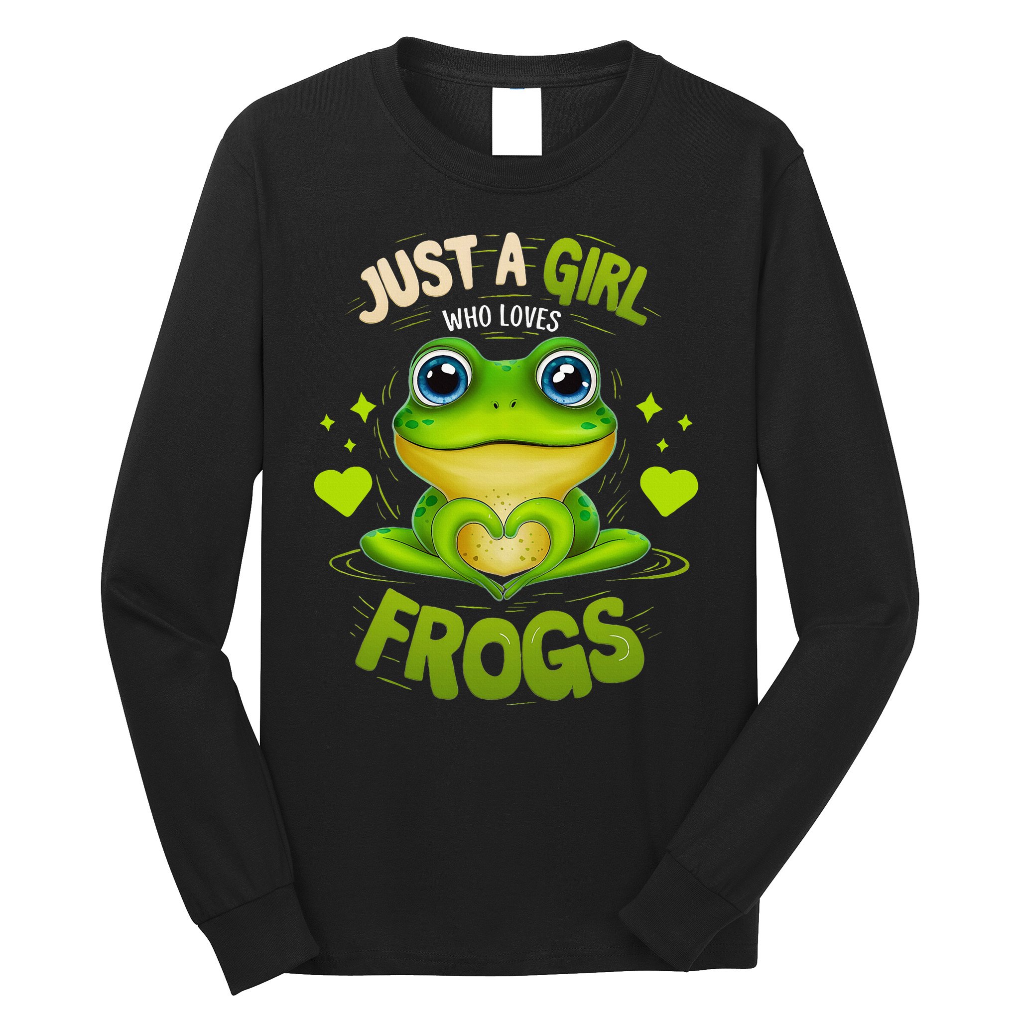 Just A Girl Who Loves Frogs Funny Frog Lover Girl Woman Long Sleeve Shirt