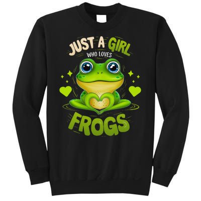 Just A Girl Who Loves Frogs Funny Frog Lover Girl Woman Sweatshirt