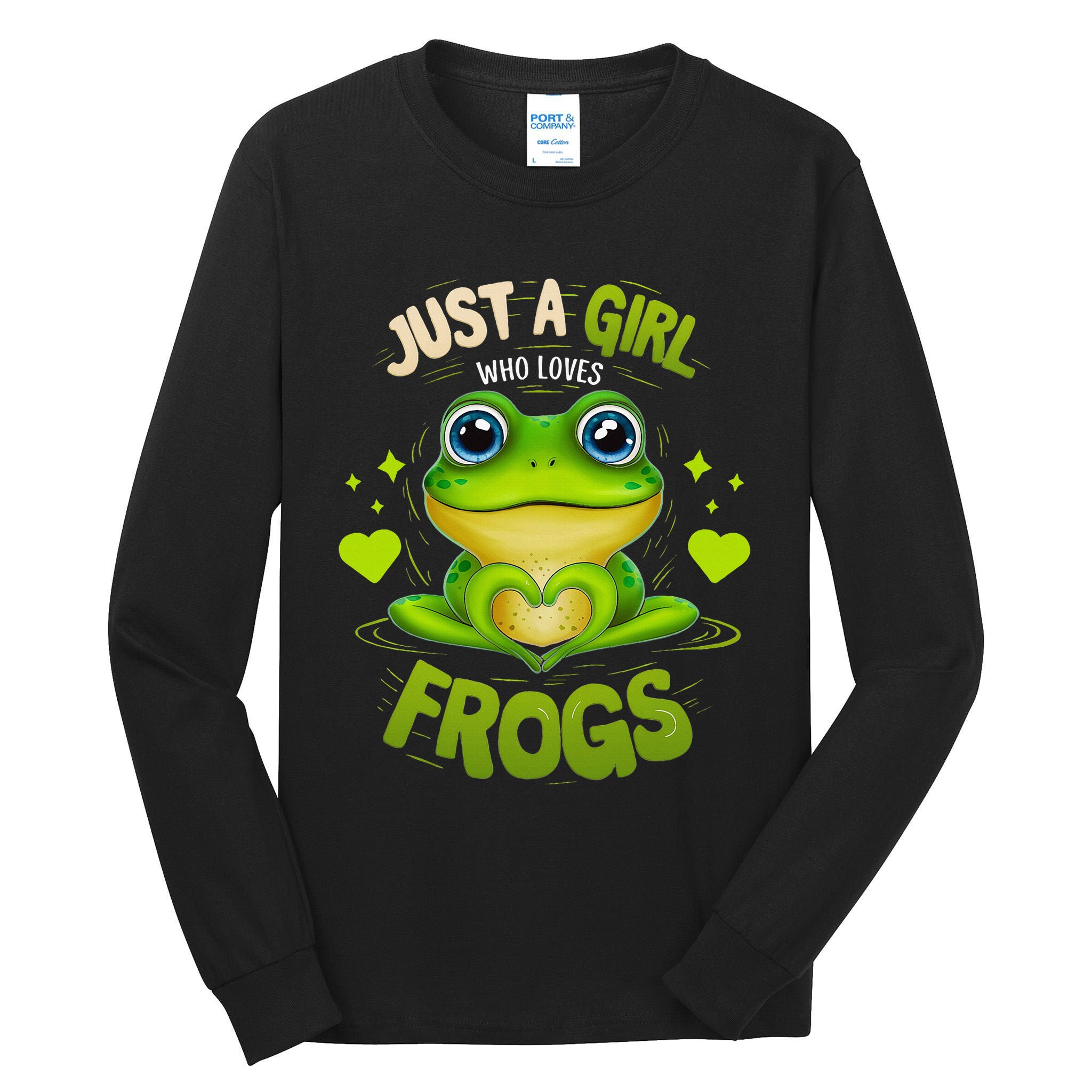 Just A Girl Who Loves Frogs Funny Frog Lover Girl Woman Tall Long Sleeve T-Shirt