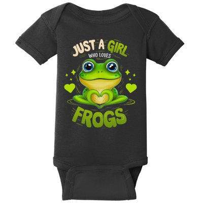 Just A Girl Who Loves Frogs Funny Frog Lover Girl Woman Baby Bodysuit