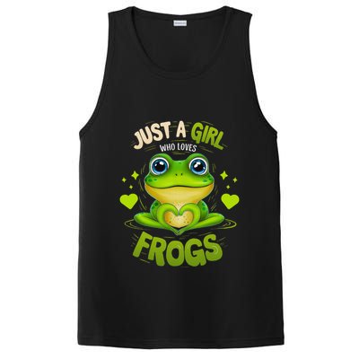 Just A Girl Who Loves Frogs Funny Frog Lover Girl Woman PosiCharge Competitor Tank