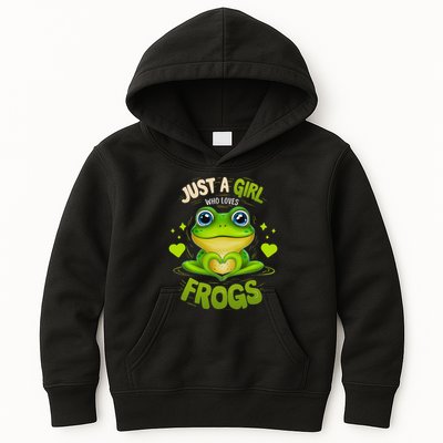 Just A Girl Who Loves Frogs Funny Frog Lover Girl Woman Kids Hoodie