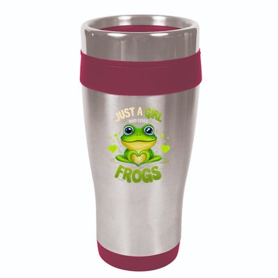 Just A Girl Who Loves Frogs Funny Frog Lover Girl Woman 16oz Travel Tumbler