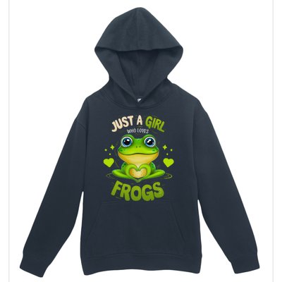 Just A Girl Who Loves Frogs Funny Frog Lover Girl Woman Urban Pullover Hoodie