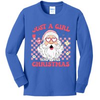 Just A Girl Who Loves Christmas Xmas Creative Funny Santa  Kids Long Sleeve Shirt