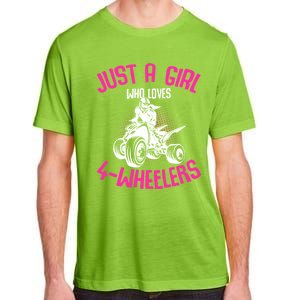 Just A Girl Who Loves 4 Wheelers Atv Quad Adult ChromaSoft Performance T-Shirt