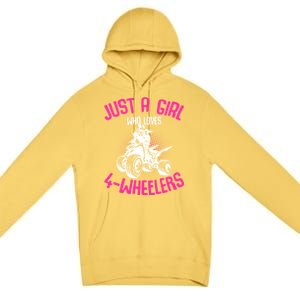 Just A Girl Who Loves 4 Wheelers Atv Quad Premium Pullover Hoodie