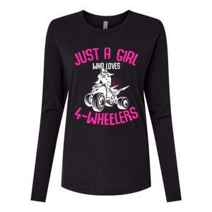 Just A Girl Who Loves 4 Wheelers Atv Quad Womens Cotton Relaxed Long Sleeve T-Shirt