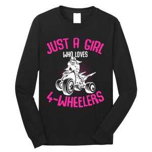 Just A Girl Who Loves 4 Wheelers Atv Quad Long Sleeve Shirt