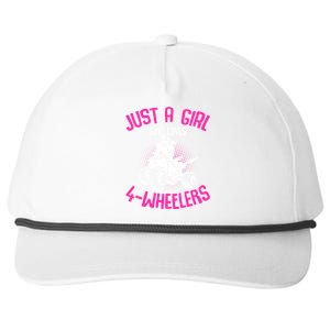 Just A Girl Who Loves 4 Wheelers Atv Quad Snapback Five-Panel Rope Hat