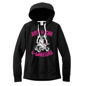 Just A Girl Who Loves 4 Wheelers Atv Quad Women's Fleece Hoodie