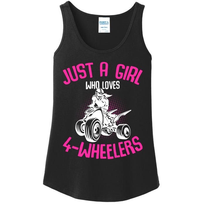 Just A Girl Who Loves 4 Wheelers Atv Quad Ladies Essential Tank