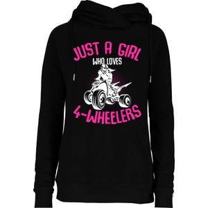 Just A Girl Who Loves 4 Wheelers Atv Quad Womens Funnel Neck Pullover Hood