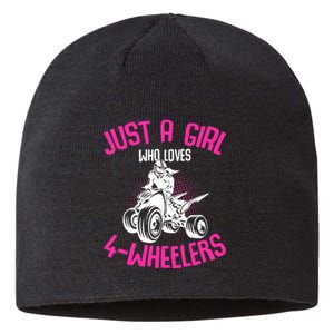 Just A Girl Who Loves 4 Wheelers Atv Quad Sustainable Beanie