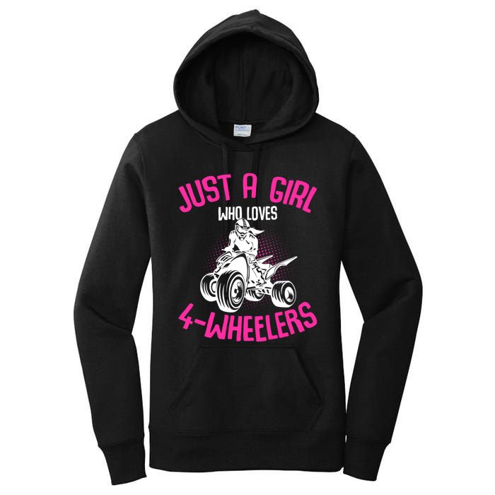 Just A Girl Who Loves 4 Wheelers Atv Quad Women's Pullover Hoodie