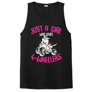 Just A Girl Who Loves 4 Wheelers Atv Quad PosiCharge Competitor Tank