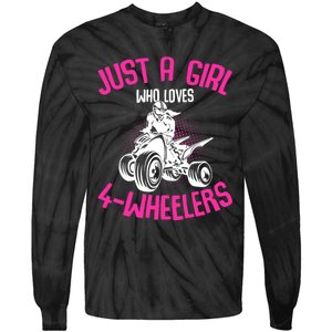 Just A Girl Who Loves 4 Wheelers Atv Quad Tie-Dye Long Sleeve Shirt