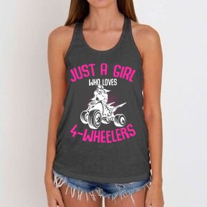 Just A Girl Who Loves 4 Wheelers Atv Quad Women's Knotted Racerback Tank