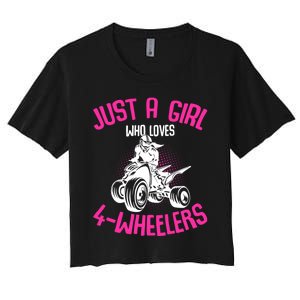 Just A Girl Who Loves 4 Wheelers Atv Quad Women's Crop Top Tee