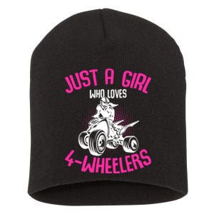 Just A Girl Who Loves 4 Wheelers Atv Quad Short Acrylic Beanie