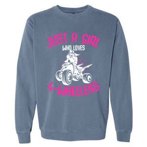 Just A Girl Who Loves 4 Wheelers Atv Quad Garment-Dyed Sweatshirt