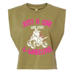 Just A Girl Who Loves 4 Wheelers Atv Quad Garment-Dyed Women's Muscle Tee