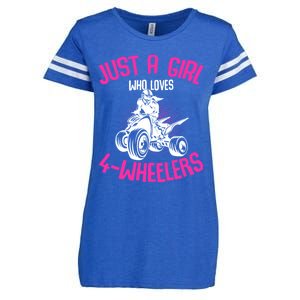 Just A Girl Who Loves 4 Wheelers Atv Quad Enza Ladies Jersey Football T-Shirt