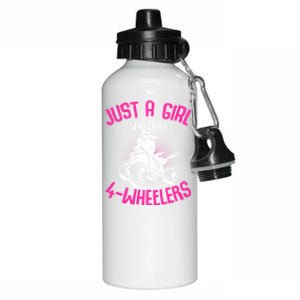 Just A Girl Who Loves 4 Wheelers Atv Quad Aluminum Water Bottle