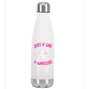 Just A Girl Who Loves 4 Wheelers Atv Quad Stainless Steel Insulated Water Bottle