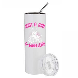 Just A Girl Who Loves 4 Wheelers Atv Quad Stainless Steel Tumbler