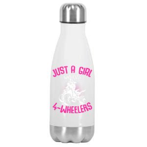 Just A Girl Who Loves 4 Wheelers Atv Quad Stainless Steel Insulated Water Bottle