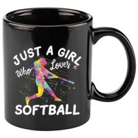 Just A Girl Who Loves Softball 11oz C Handle Ceramic Mug