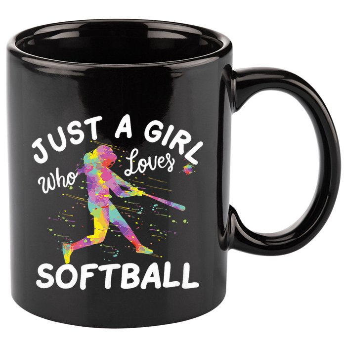 Just A Girl Who Loves Softball 11oz C Handle Ceramic Mug