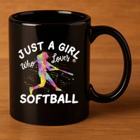 Just A Girl Who Loves Softball 11oz C Handle Ceramic Mug