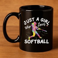 Just A Girl Who Loves Softball 11oz C Handle Ceramic Mug