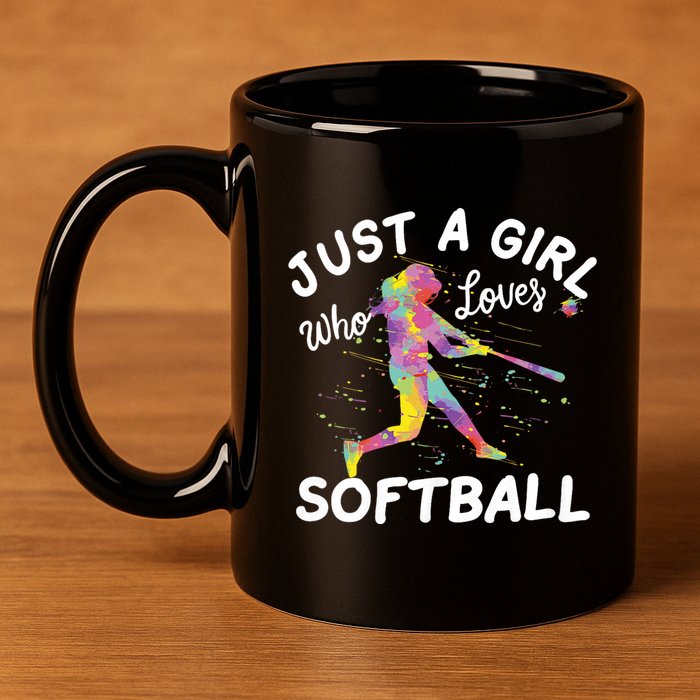 Just A Girl Who Loves Softball 11oz C Handle Ceramic Mug