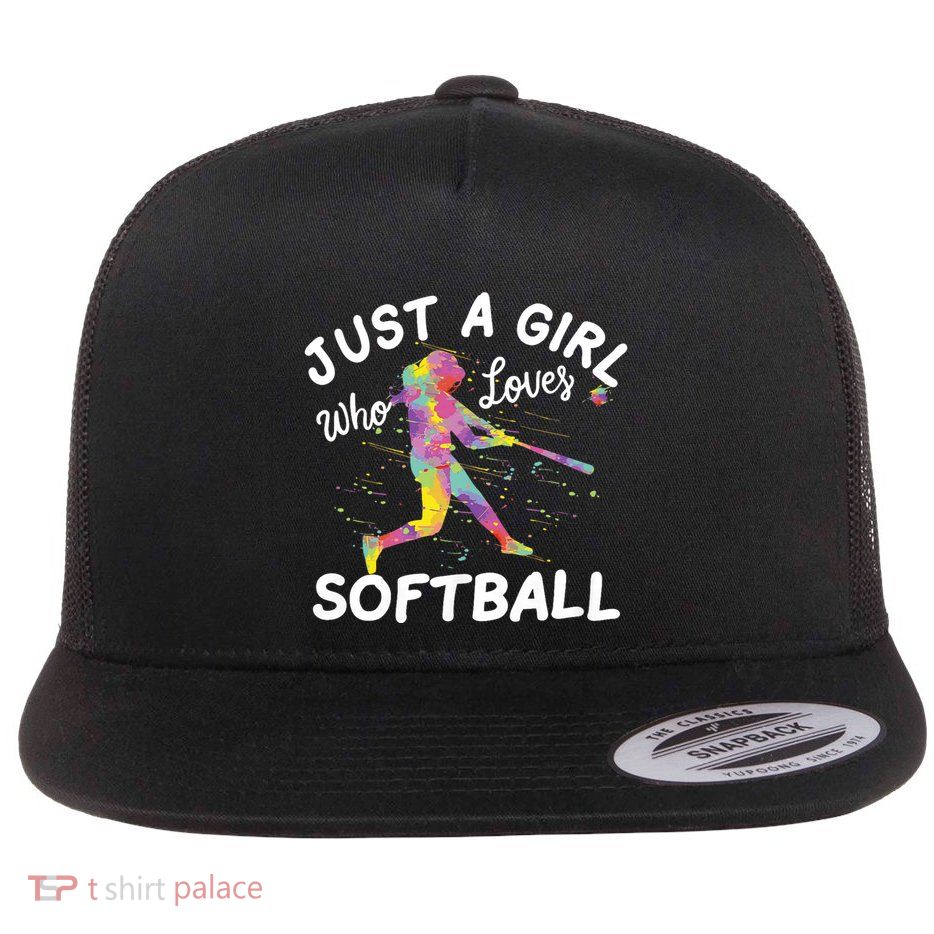 Just A Girl Who Loves Softball Flatbill Hat