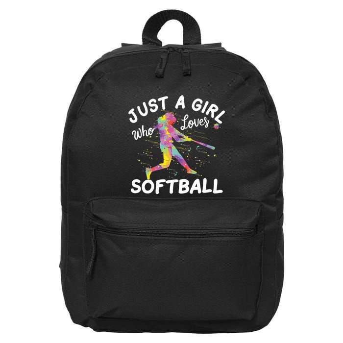 Just A Girl Who Loves Softball 16 in Basic Backpack
