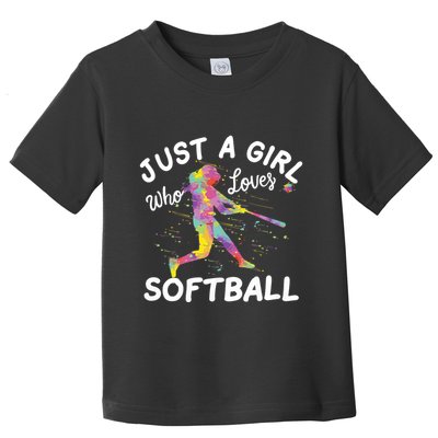 Just A Girl Who Loves Softball Toddler T-Shirt