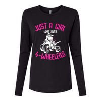 Just a Girl who loves 4 Wheelers ATV Quad Girl Womens Cotton Relaxed Long Sleeve T-Shirt