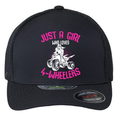 Just a Girl who loves 4 Wheelers ATV Quad Girl Flexfit Unipanel Trucker Cap