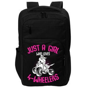 Just a Girl who loves 4 Wheelers ATV Quad Girl Impact Tech Backpack