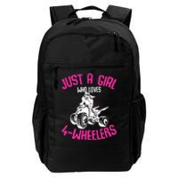 Just a Girl who loves 4 Wheelers ATV Quad Girl Daily Commute Backpack