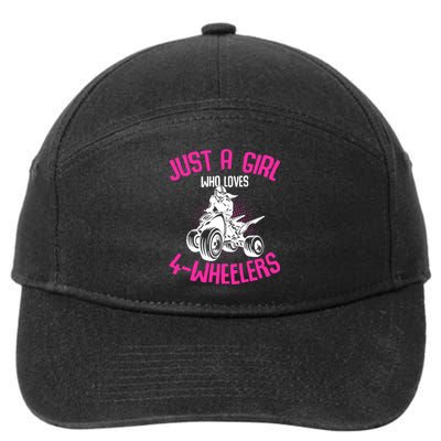 Just a Girl who loves 4 Wheelers ATV Quad Girl 7-Panel Snapback Hat