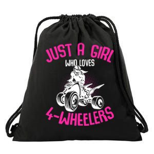 Just a Girl who loves 4 Wheelers ATV Quad Girl Drawstring Bag