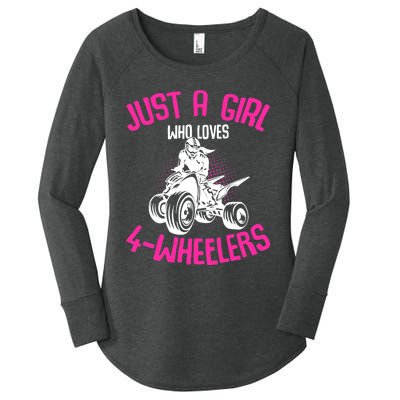 Just a Girl who loves 4 Wheelers ATV Quad Girl Women's Perfect Tri Tunic Long Sleeve Shirt