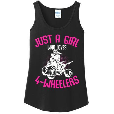 Just a Girl who loves 4 Wheelers ATV Quad Girl Ladies Essential Tank